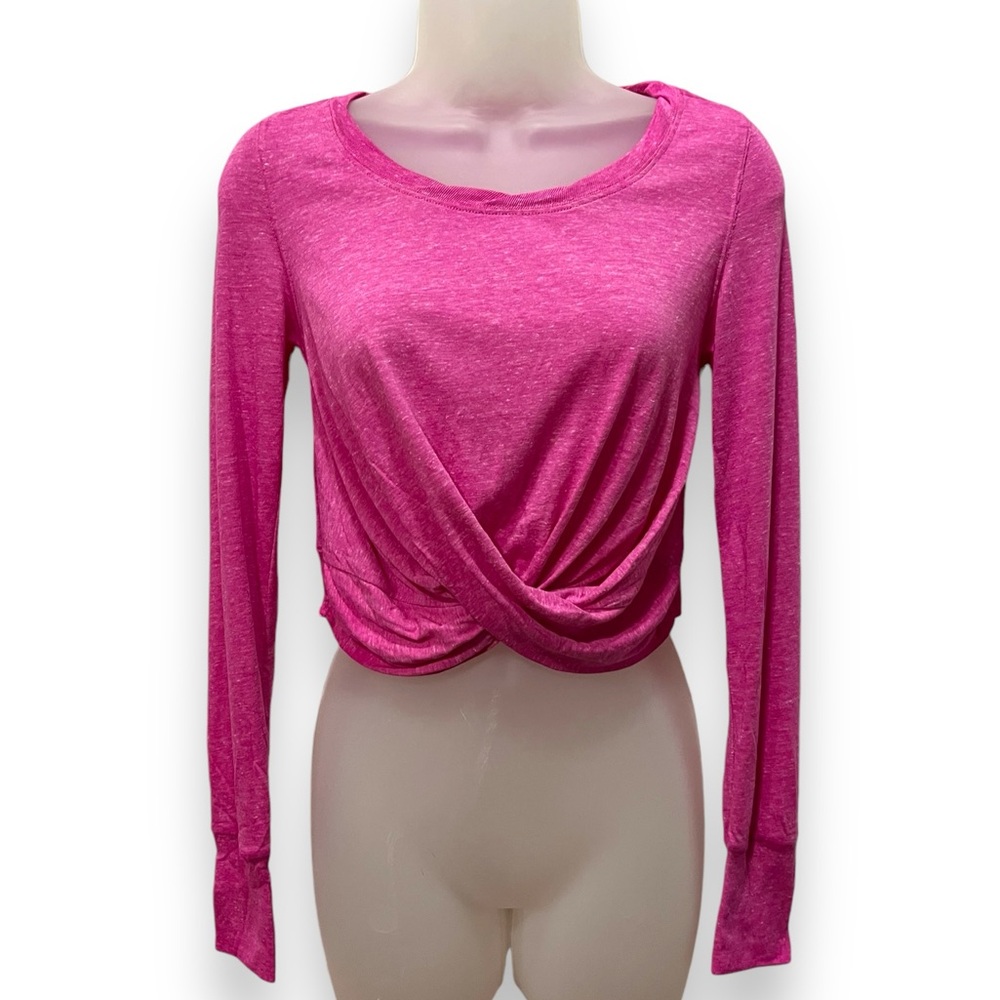 FP Movement by Free People Pink Long Sleeve Twist Front Tee